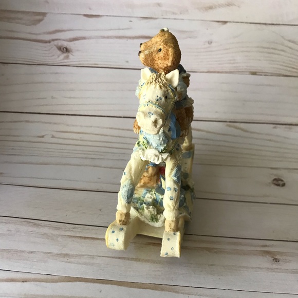 Trippie’s Bears on a Rocking Horse Ceramic Figurine - Picture 3 of 7